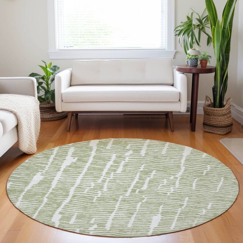 Machine Washable Indoor/ Outdoor Chantille Modern Abstract Rug