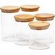 preview thumbnail 7 of 7, Glass Canisters with Airtight Bamboo Lids, 3 Sizes for Pantry Storage (5 Pack)