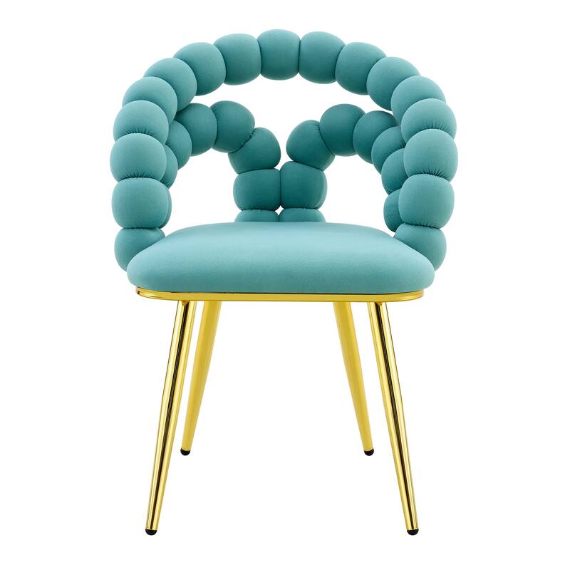 Velvet Dining Chairs with Gold Legs, Upholstered Accent Chairs with Back, Modern Kitchen Chairs, Set of 2