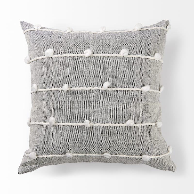 Dark Gray Detailed Pillow Cover