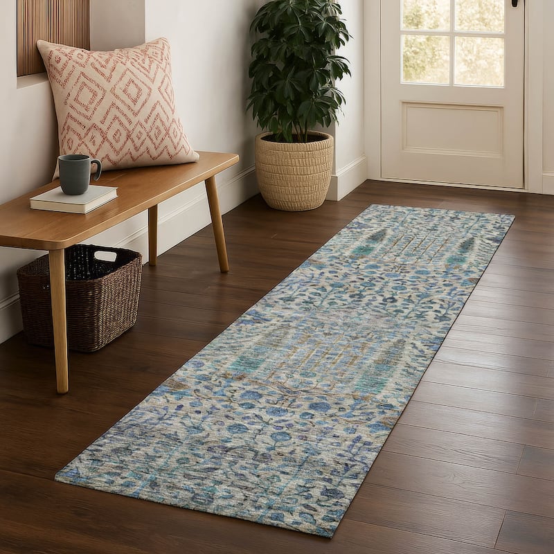 Premium Washable Super Soft Global Ravey Mayfield Rug - Brown - 2'3" x 7'6"