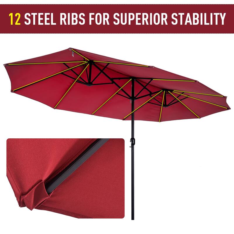 Outsunny Outdoor Double Sided Market Patio Umbrella