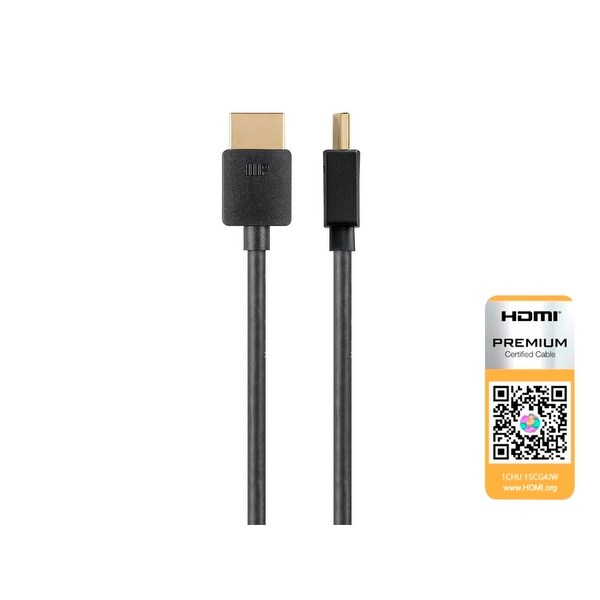 Monoprice High Speed HDMI Cable - 3 Feet - Black| Certified Premium, 4K@60Hz, HDR, 18Gbps, 36AWG, YUV, 4:4:4 - Ultra Slim Series