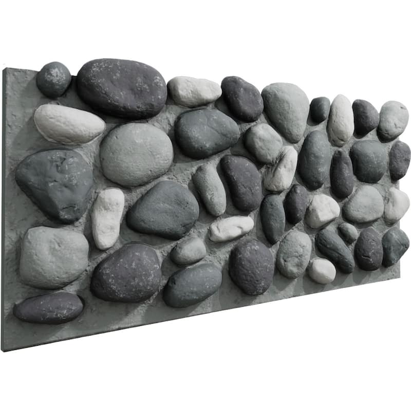 EverStone River Rock Faux Rock Panel, 49"W x 24 3/4"H x 3"D