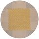 preview thumbnail 24 of 42, SAFAVIEH Handmade Genre Gunbritt Checkered Wool Rug 6' Round - Gold/Beige