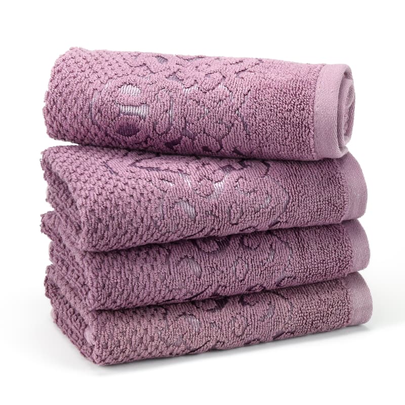East'N Blue Galata Turkish Cotton Washcloth (Pack of 4) - Damson