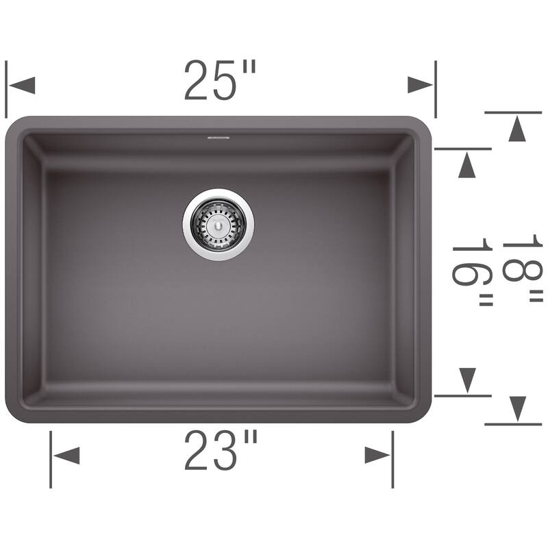 Blanco Precis 18-In X 25-In Granite Kitchen Sink - 25" x 18" x 5" - 25" x 18" x 5"