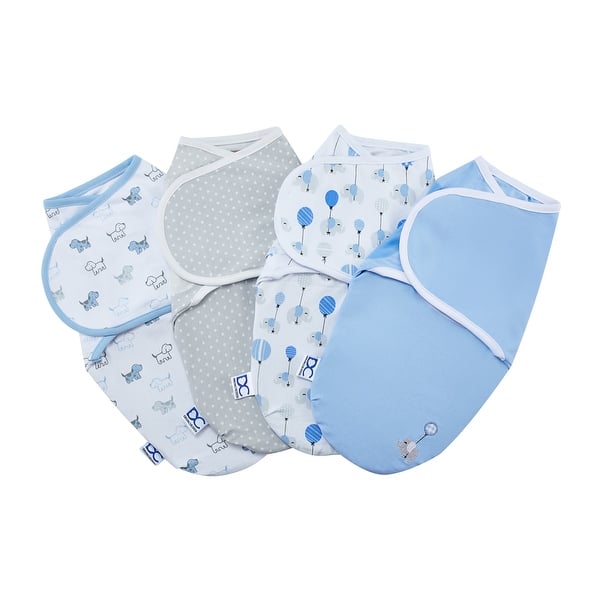 slide 2 of 6, Delta Children Little Lambs Adjustable Swaddle Wrap 100% Cotton Size Large Blue