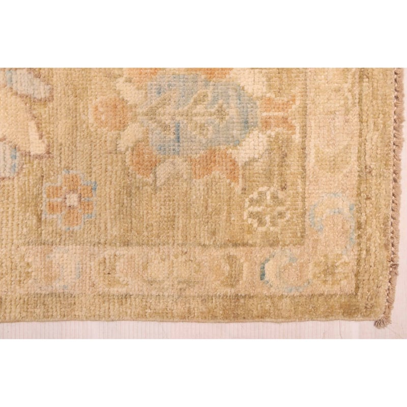 ECARPETGALLERY Hand-knotted Peshawar Oushak Olive Green Wool Rug - 8'1 x 9'10