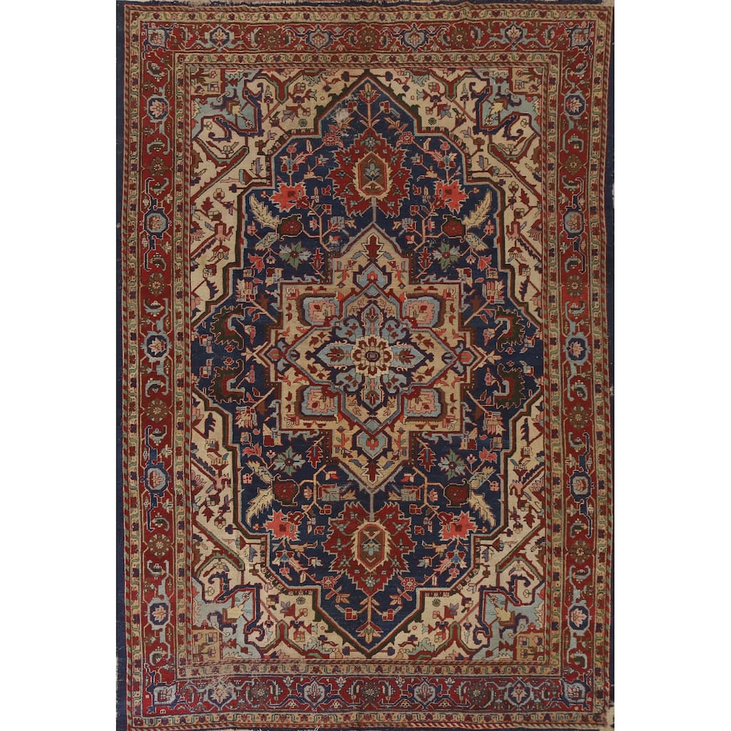 Tabriz Persian Antique Area Rug Hand-Knotted Wool Carpet - 8'1"x 10'10"