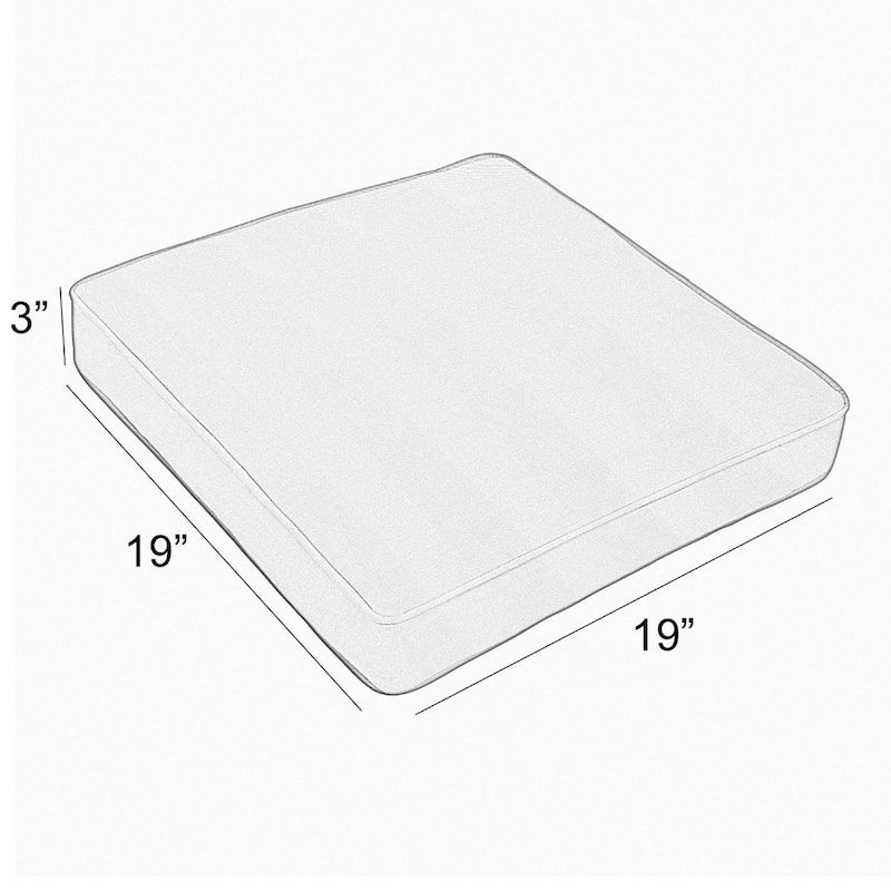 Sorra Home Pensacola Multi Outdoor/Indoor Corded Chair Cushion 12in x 18in x 3in