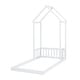 preview thumbnail 31 of 31, Twin Size Pine Wood Roof-framed Headboard Floor Bed