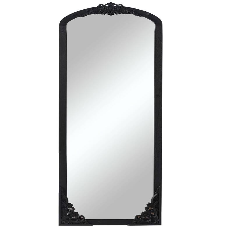 HomeRoots 69" Black Solid Wood Framed Full Length Mirror - 29.87 in. x 69.17 in. x 1.57 in.