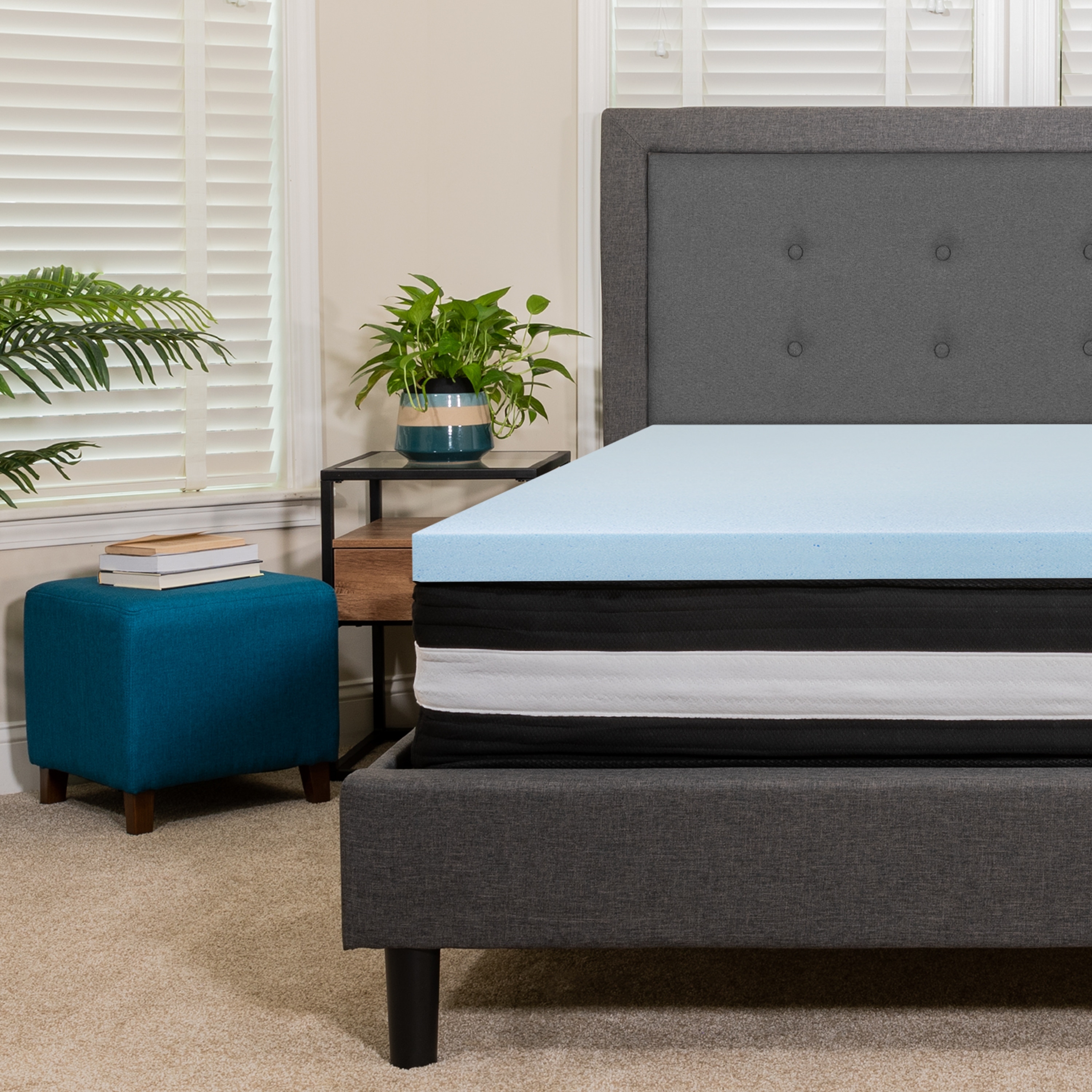 10" Mattress & Gel Memory Foam Topper Bundle Set