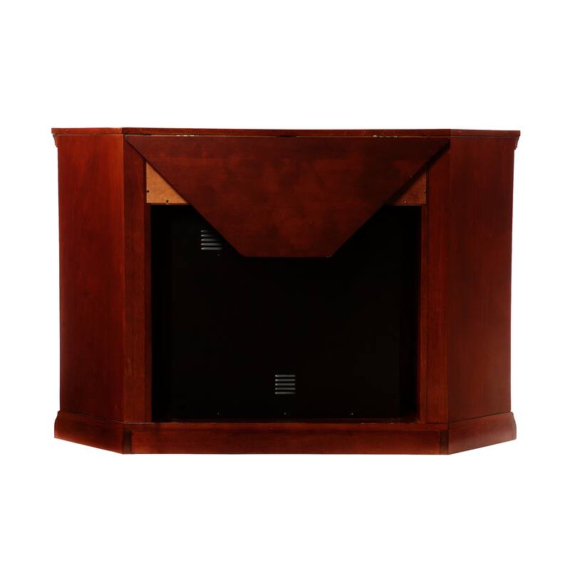 SEI Furniture Tyhee Cherry Convertible Corner Media TV Stand Fireplace for TV's up to 50"