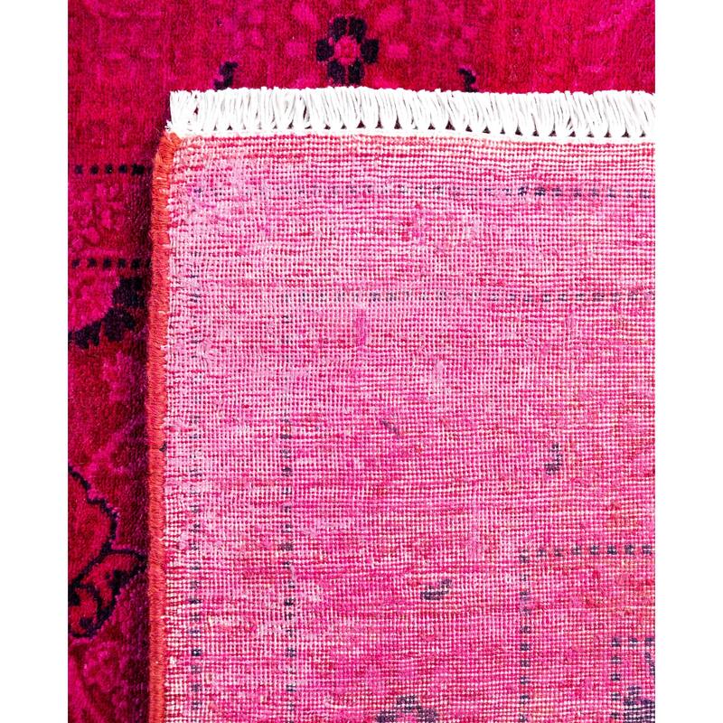 Overdyed One-of-a-Kind Hand-Knotted Runner Rug - Pink - 2' 6" x 16' 1"