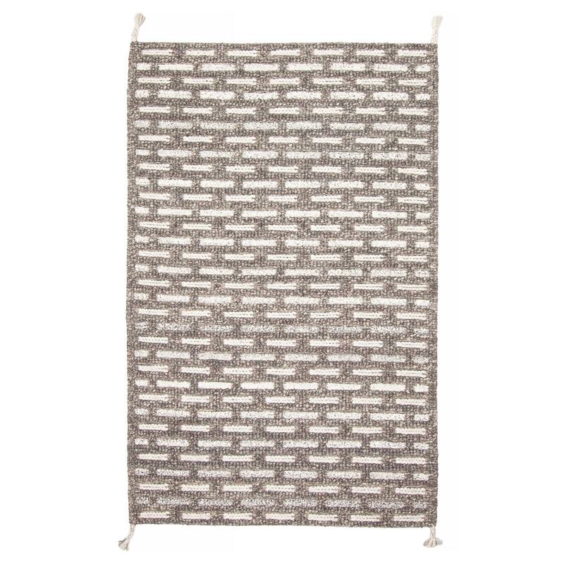 ECARPETGALLERY Braid weave Sienna Dark Grey Wool Rug - 5'1 x 7'10 - Grey - 5'1 x 7'10