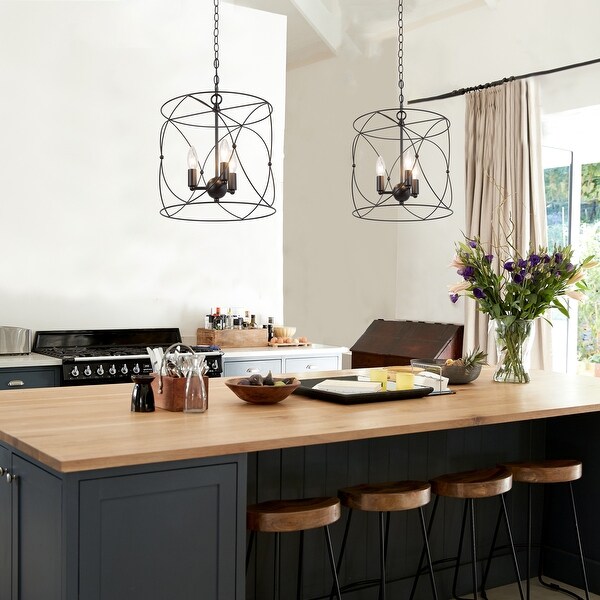 Zarbel Modern Farmhouse Black Cage Drum 