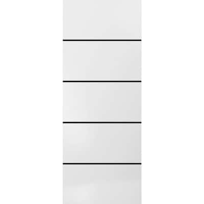 Slab Barn Door Panel 18 x 80 Planum 0015 White Silk with Sturdy Finished
