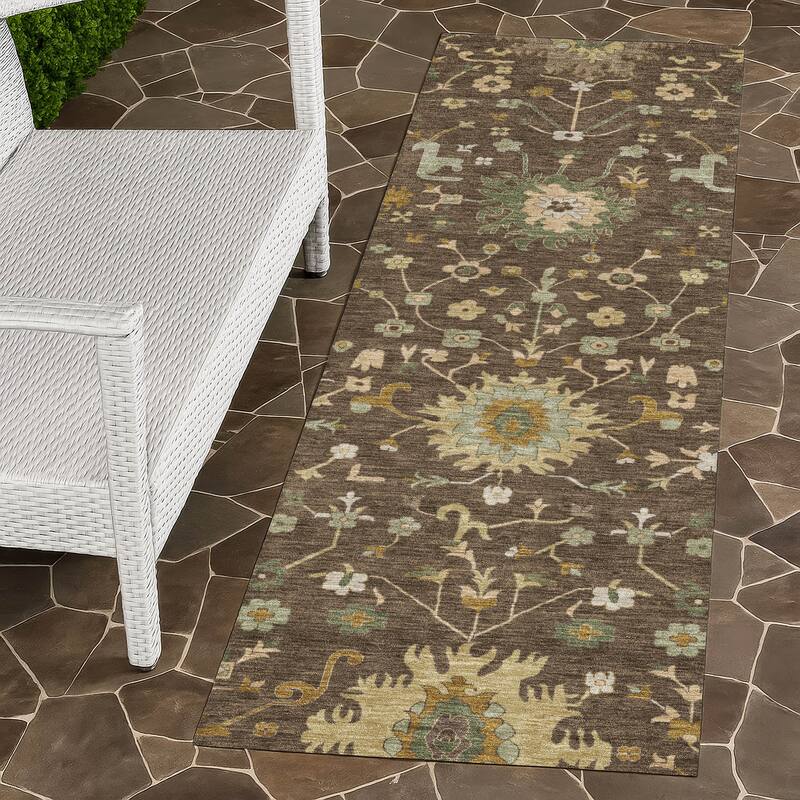 Machine Washable Indoor/ Outdoor Global Dillon Chantille Rug - Chocolate - 2'3" x 7'6"