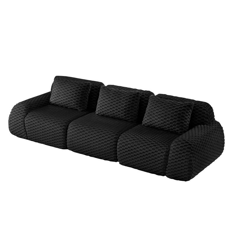 Floor Cloud Sectional Couch, Boneless Sofa for Living Room, Modular Sectional Sofa with Deep Seat, No Assembly Required