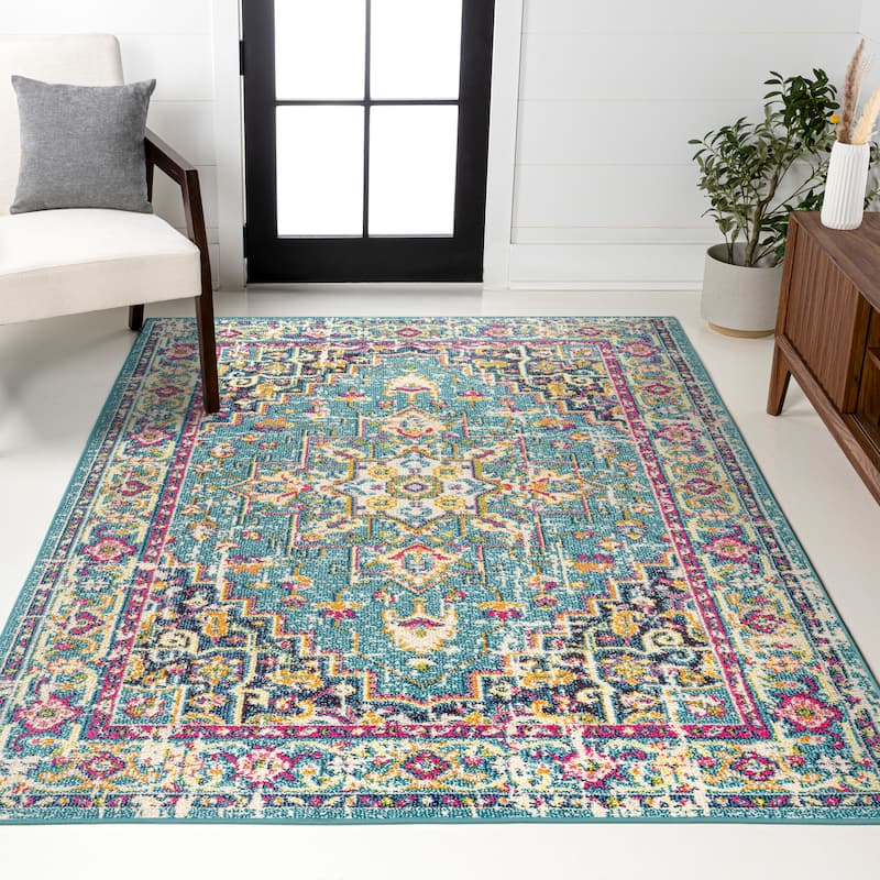 JONATHAN Y Audrey Geometric Medallion Area Rug - 8 X 10 - Blue/Multi