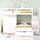 preview thumbnail 2 of 23, Full Over Twin Bunk Bed Children's Storage Bed Frame with Wardrobe, L Shaped Wood Stairway Bunk Bed Frame with Drawers