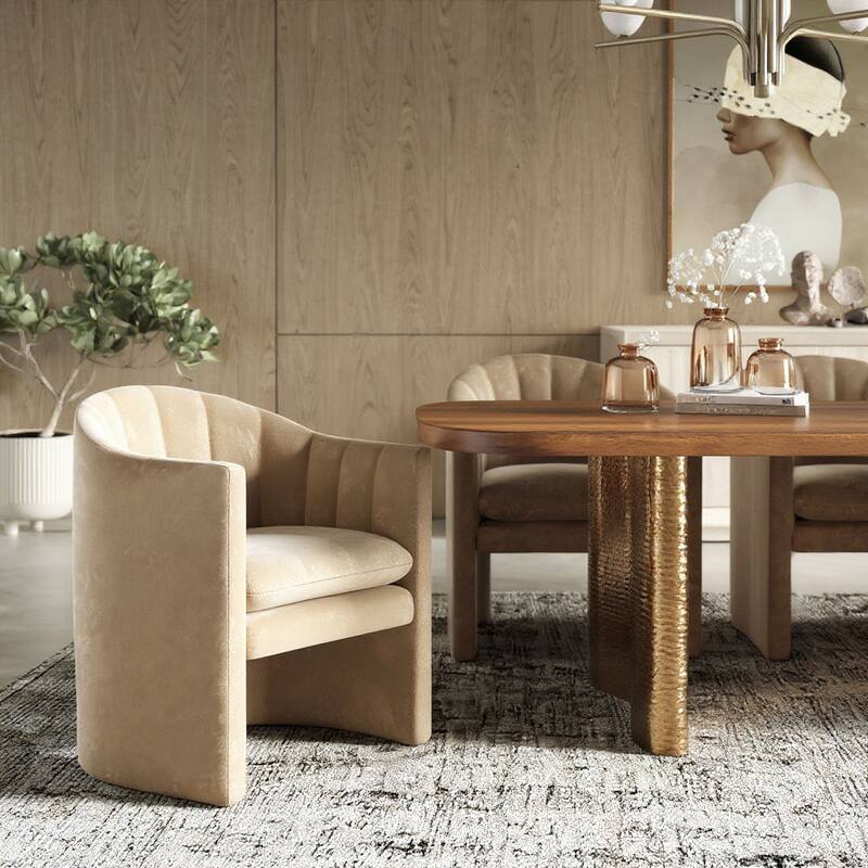Modrest Danube Modern Beige Fabric Dining Chair