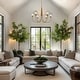 preview thumbnail 4 of 14, Celesn Modern Gold 6-Light Wheel Chandelier Glass Shade for Dining Living Room - D32" x H23"