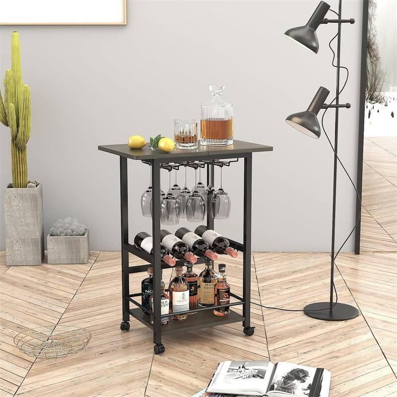 Serving Cart for Home, Microwave Cart - 15"D x 23.6"W x 27.6"H