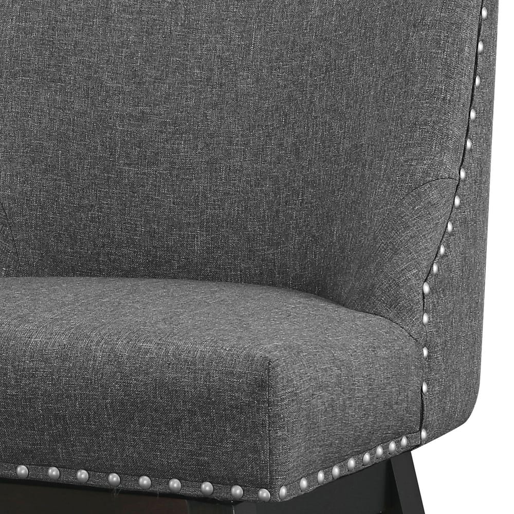 26 in. Fabric Upholstered Counter Height Swivel Bar Stool with Footrest - 19.6"D x 19.6"W x 37"H