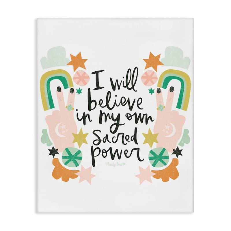 Stupell Empowering Sacred Power Sentiment Canvas Wall Art Design By Mandy Ford Art + Illustration - 16 x 20