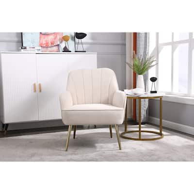 Modern Velvet Easy Assemble Sherpa Armchair for Living Room,Bedroom