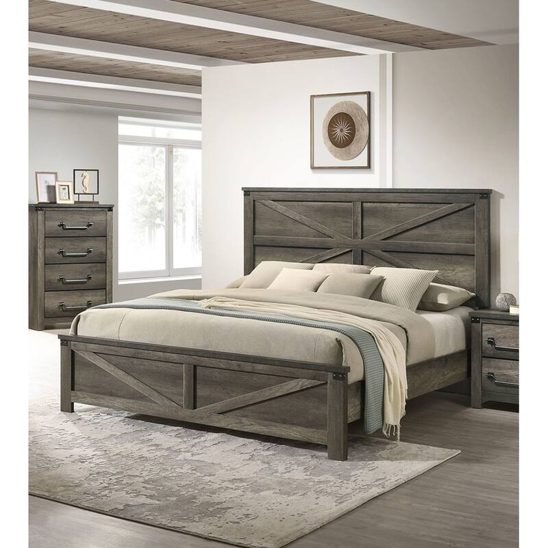 Rustic Gray 1pc Bed(Only Bed)