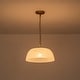preview thumbnail 5 of 13, Mid-Century Modern 1-Light Round Opal Glass Pendant Light 14.8in