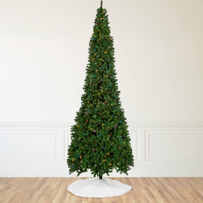 Pre-Lit Commercial Pendleton Spruce Slim Artificial Christmas Tree - 16' - Multicolor Lights - over-10-feet