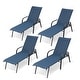 preview thumbnail 20 of 62, Set of 4 Lounge Chairs Outdoor Chaise Lounge with Arms and Adjustable Back