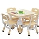 preview thumbnail 5 of 10, Height Adjustable Kids Table and 4 Chairs Burlywood