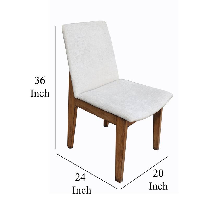 Kuro Dining Side Chair Set of 2, Tapered Legs, Reclaimed Wood, White