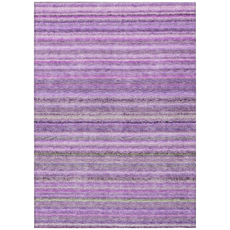 Machine Washable Indoor/ Outdoor Chantille Stripes Rug