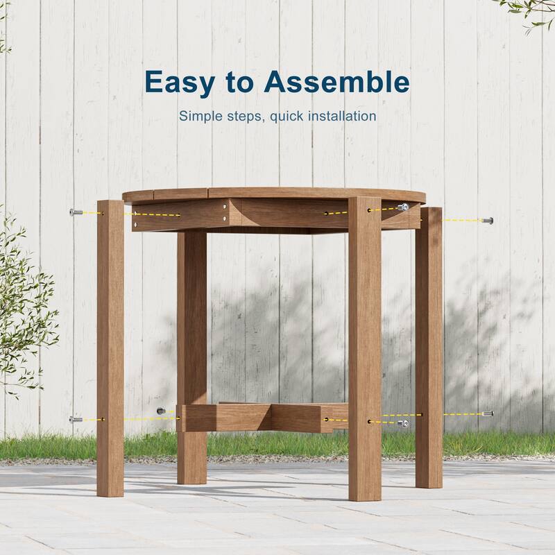HDPE Outdoor Side Table, 220 lbs All-weather Patio End Table