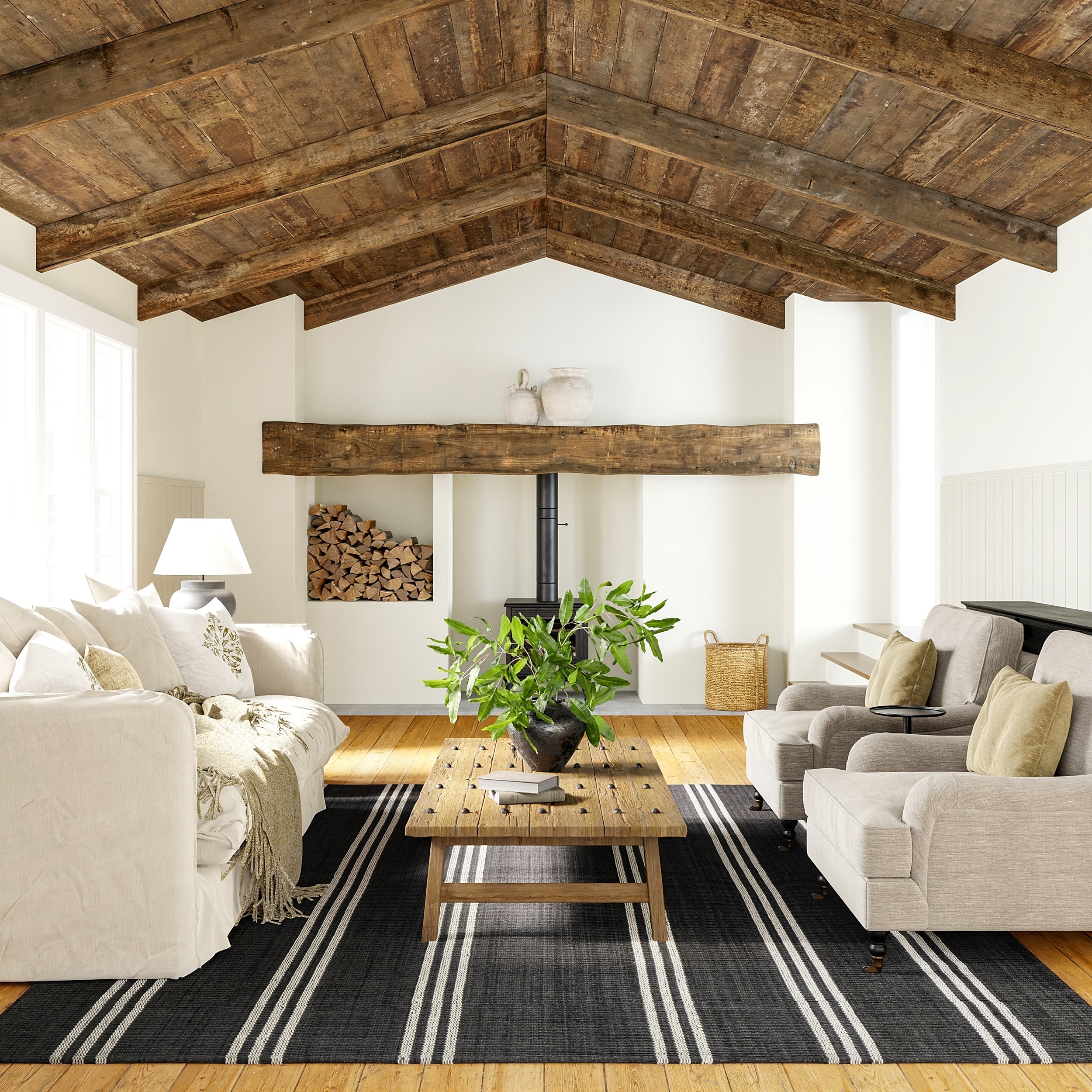 Hawthorn Striped Wool Area Rug