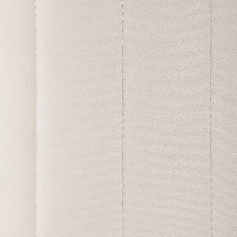 Renwil Baylor Indoor Poly-Velvet Ottoman, Off-White