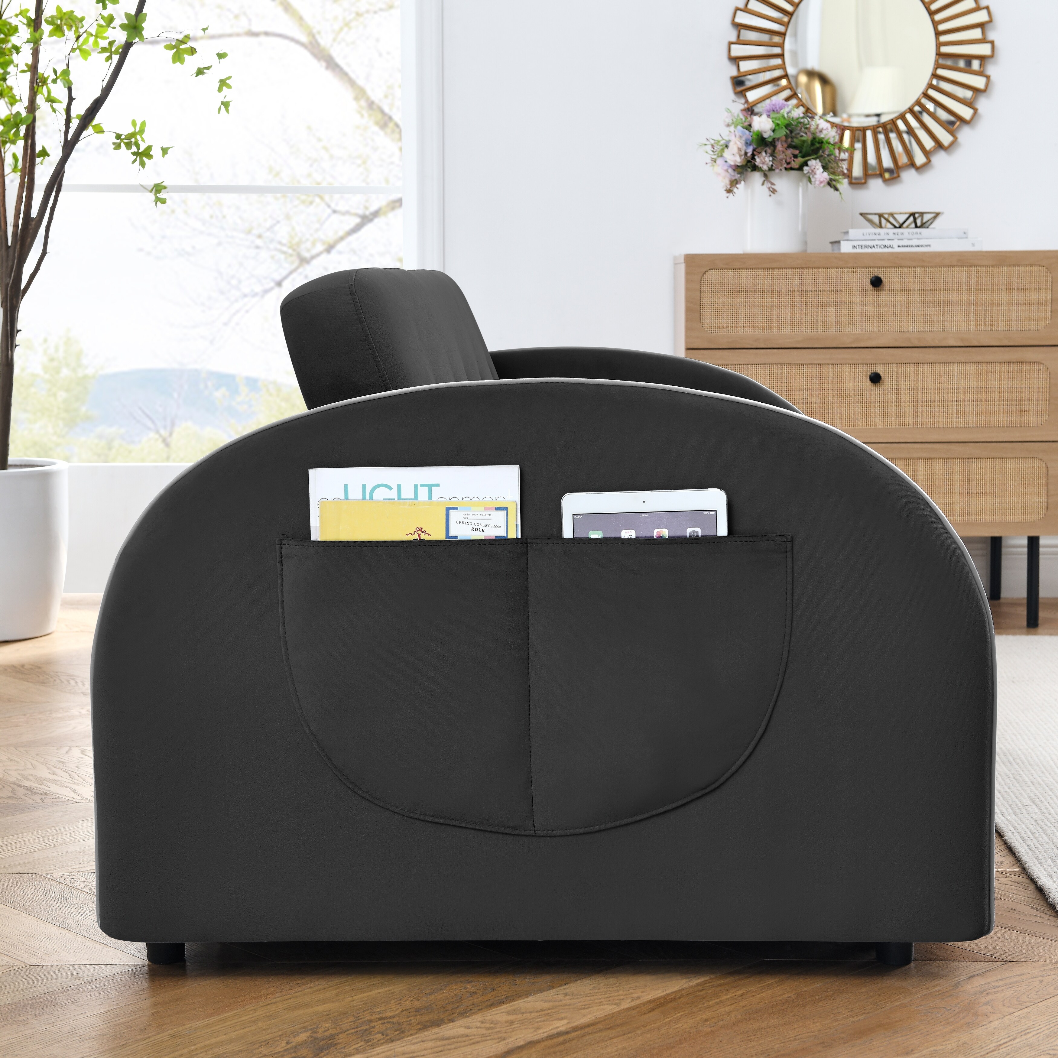 Pull Out Sleep Sofa Bed, Loveseat Couch with Side Pockets and