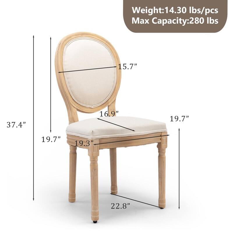 Upholstered French Style Nailhead Dining Chairs(Set of 4)