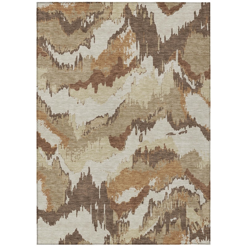 Machine Washable Indoor/ Outdoor Chantille Ombre Abstract Rug