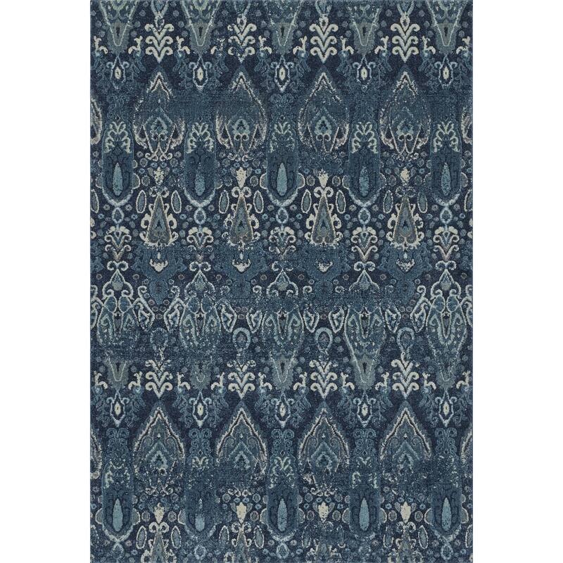 Addison Thurston Distressed Ikat Blue 9'6" x 13'2" Area Rug - 7' 10" x 10' 7" - Blue/Navy/Ivory - Rectangle