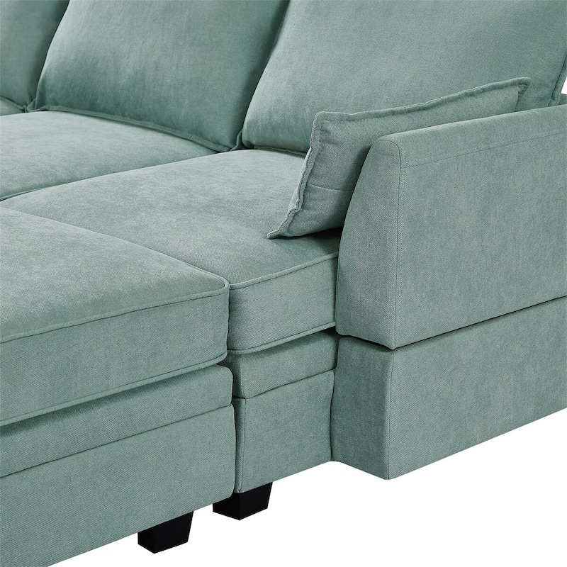 Merax U-Shape Convertible Modular Sectional Sofa Bed with Reversible Chaise