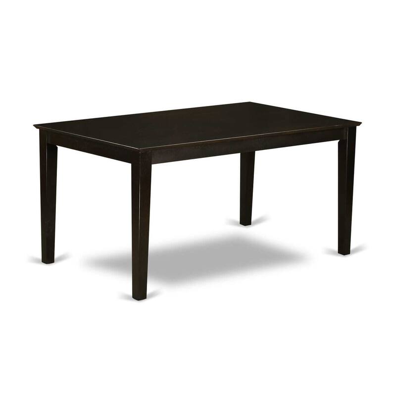 HomeStock 7-Piece Rectangle Cappuccino Finish Solid Wood Top Dining Table with 6 Cross-Back Wood Seat Dining Chairs, Seats 6