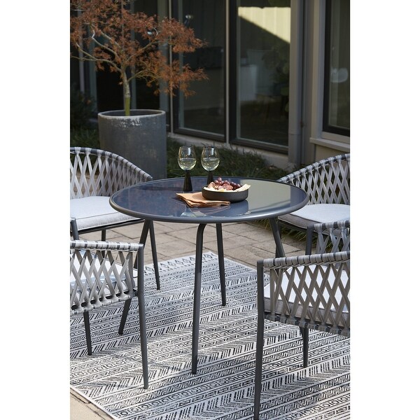Signature Design by Ashley Palm Bliss Outdoor Dining Table and 4